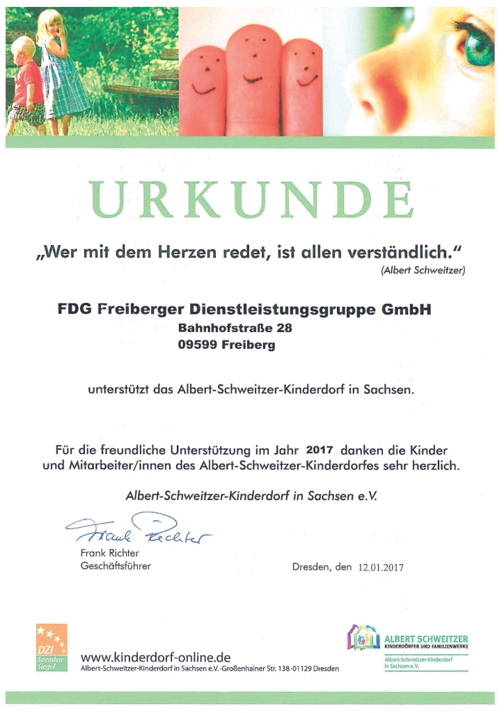 FDG unterstützt Albert-Schweitzer-Kinderdorf in Sachsen
